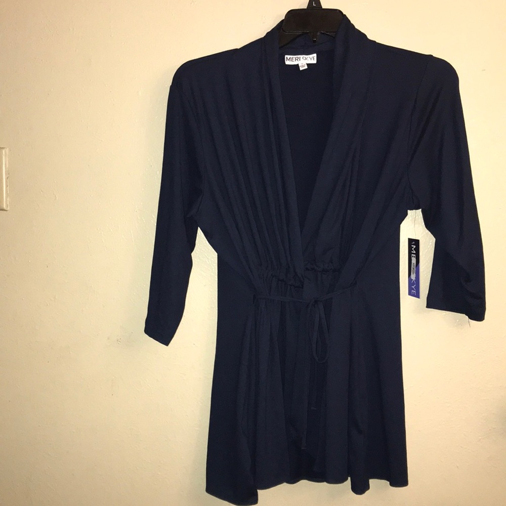 MERI SKYE,bluish gray open blazer.size 1X